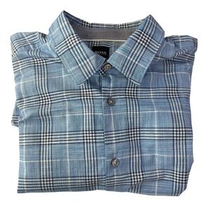 Hugo Boss Blue Striped Shirt XL in like new condition.